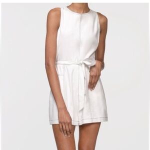 Anthropologie Greylin Marlee Contrast Thread Romper in White S